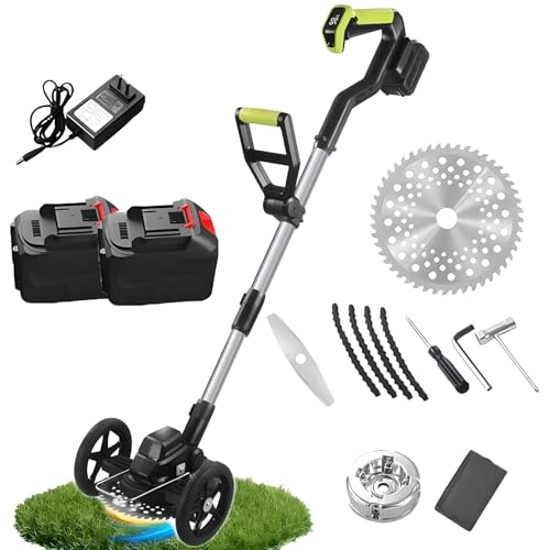 Recortador de hierba strimmer telescópico con pantalla digital y baterías 2