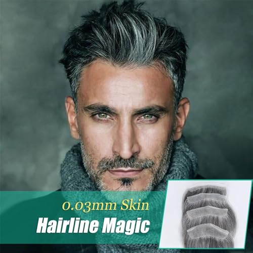 Postiches pour hommes pour masquer la calvitie frontale prothèse en cheveux lisses