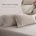 Simple&Opulence 100% Pure Linen Sheet Set Queen Size, Natural French Flax Solid Color 4 Pcs Washed Breathable, Farmhouse Bedding (1 Flat Sheet,1 Fitted Sheet,2 Pillowcases)-Embroidery Linen