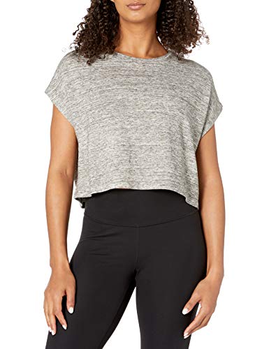 Amazon Brand - Core 10 Women's Soft French Terry Cropped Sleeveless Yoga Sweatshirt