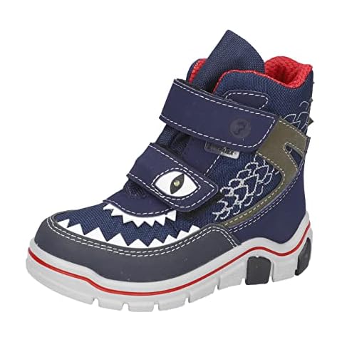 RICOSTA Kids Boots LUGA,Width: Wide (WMS),Removable Insole,Sympatex,Light up Shoes,Winter Boots,Waterproof,Blue (Nautic/Ozean / 170),9 Child UK Cover