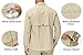 Satankud Men's Long Sleeve Fishing Shirts UPF 50+ Sun Protection Lightweight Hiking Travel Work Button Down Shirt Zipper Pocket (Khaki,X-Large)
