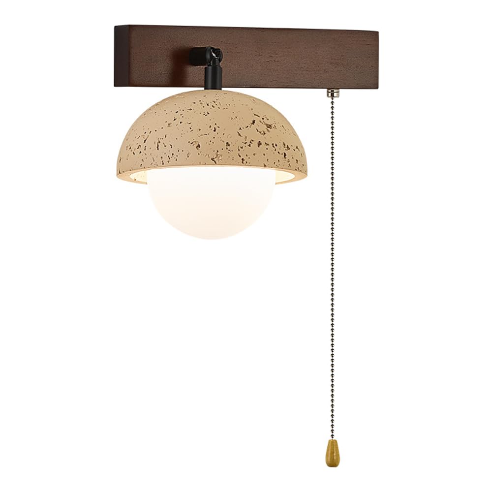 OZBMA American Wall Sconce Modern Design Country Bedside Lamp Reading Light Unique Resin Imitation Travertine Fixture Indoor with Switch for Mirror Hallway Bedroom