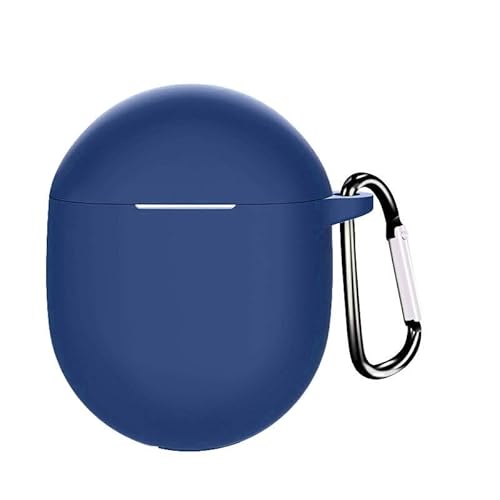 KOOLRIVER・Pixel Buds Pro 2 ケース シリコン シンプル 充電用穴付き カラビナ付き 保護カバー グーグル ピクセル バッズ プロ2 カバー 傷防止 ケース ワイヤレスイヤホン 保護ケース カバー(ダークブルー)