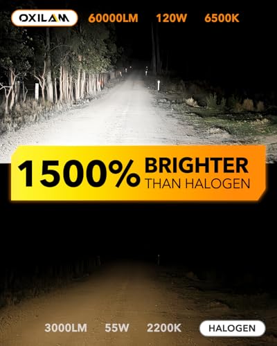 Image of OXILAM 9007 LED Light Bulbs, 1500% Ultra-Brightness, 3-Min Plug-N-Play HB5 Bulb Replacement, 20-Year Lifespan, No Flicker, 99% Compatible, Pack of 2