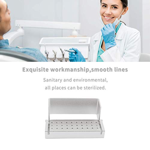Annhua Dental Bur Blocks Autoclavable, Disinfection Diamond Burs Drill High Speed Block Aluminum Opening Box Dentist Tool - Silver - 12 Months Warranty #TOP5