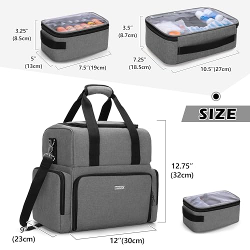 BAFASO Large Tattoo Case with 3 Inner Removable Pouches, Tattoo Travel Case for Large Tattoo Stencil Printer and Tattoo Supplies (Bag Only), Gray (Patented - Thumbnail 6