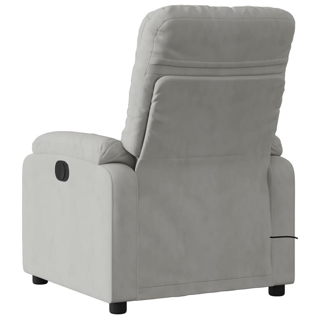 Homgoday Poltrona Massaggiante,Poltrona Reclinante Massaggi Elettrica Grigio Chiaro Microfibra,Poltrona Massaggiante Poltrona Reclinabile Relax,Sedia da Massaggio Poltrona Relax Tutto Il Corpo