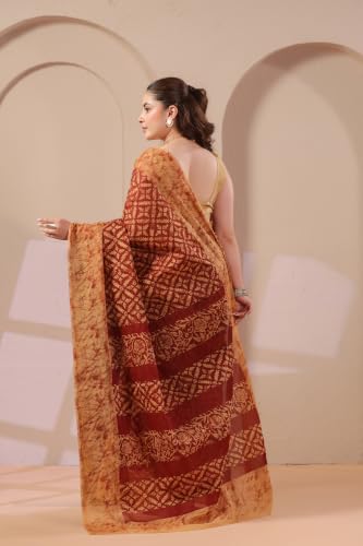 Image of TAMAIRA FASHION Mulmul Pure Cotton Saree For Woman Batik Printed |Office Wear Daily Wear Sarees For Women Without Blouse Piece(Available in 10 Colours)