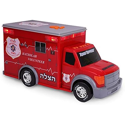Playkidz Motorized Ambulance Toy Truck for Kids with Light & Siren, Heavy Duty Plastic Electric Rescue Vehicle Toy for Kids & Toddlers Cover