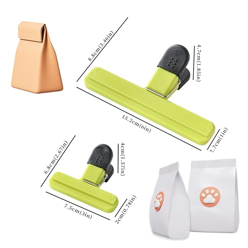 Image of 8PCS Chip Bag Clips, HIA Stylish Wide Open Bag Clips for Food Storage, Heavy Seal Grip, Assorted Size (6 inch*3.3 inch for 4 and 3 inch*2.5 inch for 4)