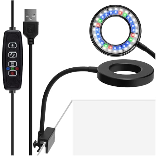 Image of DaToo Clip On Aquarium Light with Timer Small USB Fish Tank Light 8W Dimmable Full Spectrum Lamp for Betta Tank Adjustable Timer Dimmer Multi-Color LED (Adapter NOT Included)