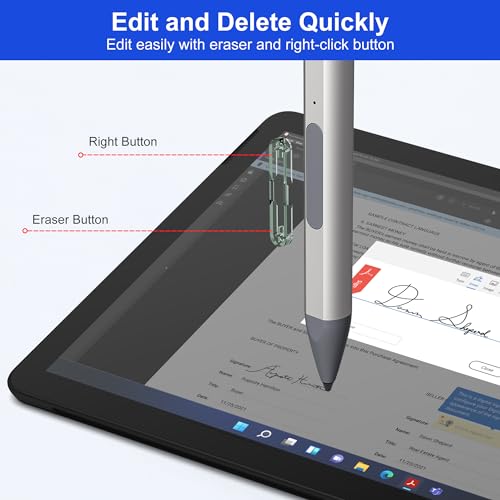 Image of 2025 New Surface Pen for Microsoft Surface Pro 11 /10 /9 /8 /7 /6 /5 /4 /3 /X,Surface Go /Book /Studio /Laptop,4096 Pressure Sensitivity Windows Stylus Pen,USB-C Charging,Eraser & Right-Click,Magnetic Attraction