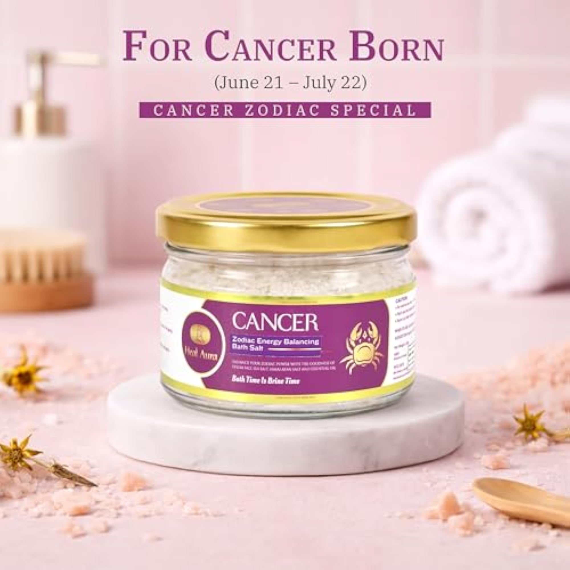 Cancer Zodiac Epsom Bath Salt, Soothing Ritual Soak