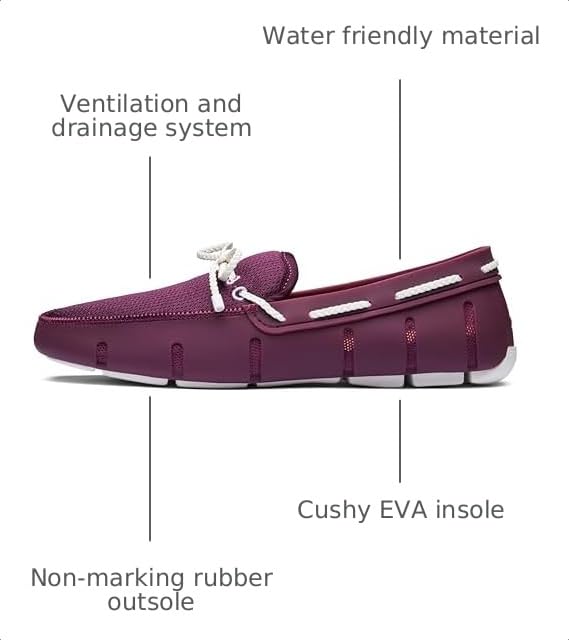 Image of SWIMS Braided Lace Loafer for Men, Breathable Slip On Water Friendly Driving Shoe, Lightweight Mesh Upper, Drainage Sole