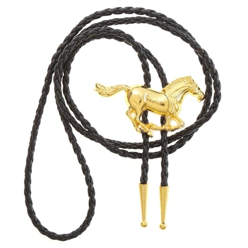 Image of Western Cowboy Bolo tie for Men Women Gold Silver Death Skull Moth Cross Bolo Tie Christmas Deer Rooster Wolf Necktie Gift