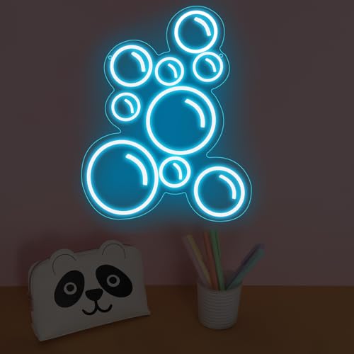 Image of Bubble Neon Light,Bubble Light Sign for Home,Bubble Bar Led Neon Sign Bubble Wall Art Light,Kids Room Decor, Dorm Room Sign, 16.5 inchx11.8 inch