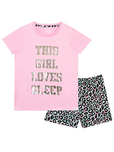 Harry Bear Pijamas para Niñas Corta Lema del Sueño Rosa 10-11 Años