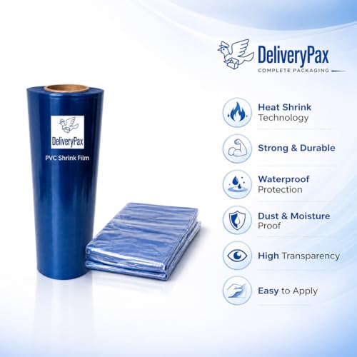 Image of Delivery Pax 20 Inch x 50m PVC Wrap Roll, Transparent Packaging Film | Shrink Wrap | Shrink for Heat Gun