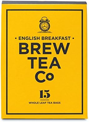 Brew Tea Co English Breakfast Whole Leaf Tea Bags, Pack of 15