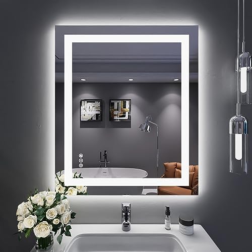 LOAAO 30X36 LED Bathroom Mirror with Lights, Anti-Fog, Dimmable, ...