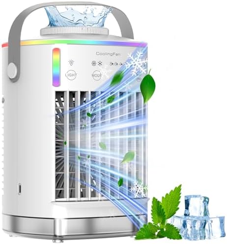 Air Cooler, Portable Air Conditioner, 4 in 1 Mini Air Conditioner...