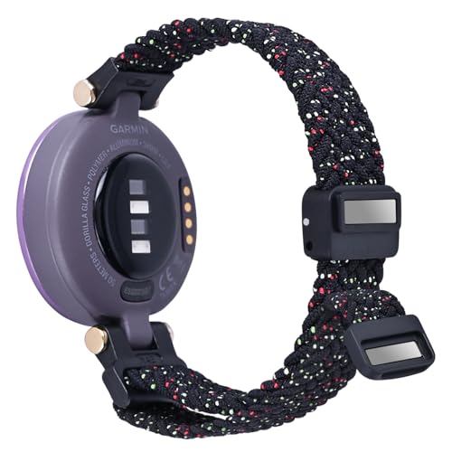 C2D JOY Braided Nylon Band Compatible with Garmin Lily Watchbands Replacement Bands Magnetic Loop for women with Metal Tool-Medium(5.0-.8.2inch),Starlight Black