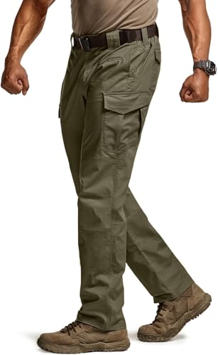 Image of CQR Men's Flex Ripstop Tactical Pants, Water Resistant Stretch Cargo Pants, Lightweight EDC Hiking Work Pants