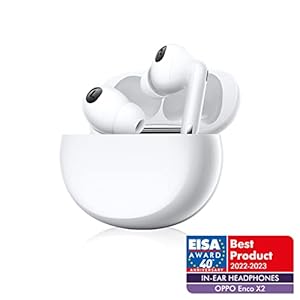 OPPO Enco X2 Bluetooth-hoofdtelefoon, draadloos, semi-in-ear hoofdtelefoon, gelijktijdig binauraal geluid, actieve ruisonderdrukking, oplaadbare batterij, behuizing inbegrepen, wit [FR-versie]