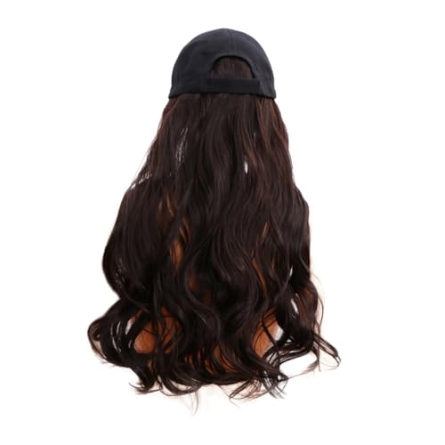 Healeved Long Curly Wig Hat -piece Hairpiece Cap Fashion Elegant Synthetic Wig Hat