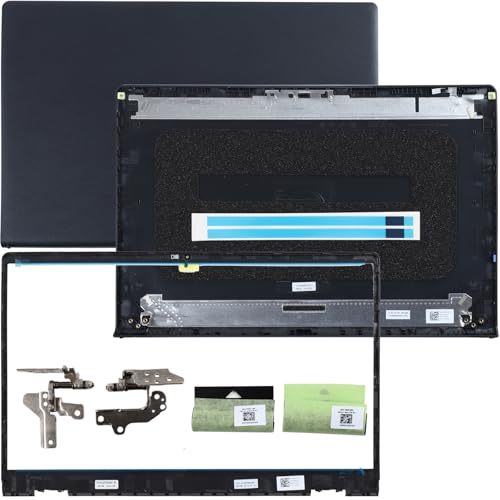 Image of LCD Back Cover Top Case Lid with Front Bezel Frame with Hinges Shaft Cover Replacement for DELL Inspiron 15 3510 3511 3515 3520 3525 Laptop, 00WPN8 0WPN8 09WC73 9WC73 AP3LE000901 Two Adhesive Strips