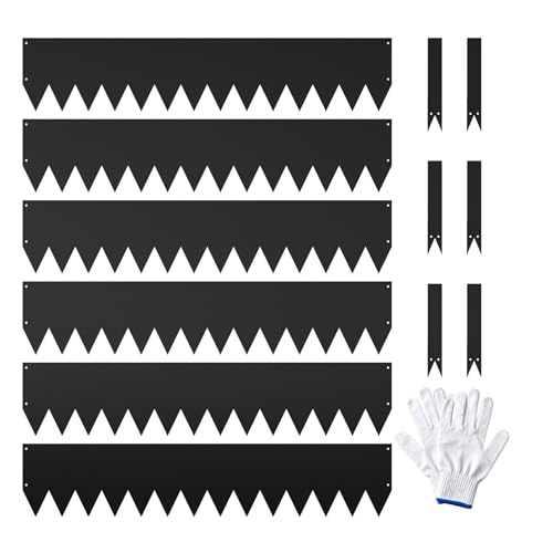 40" x 8" Garden 6 Pack Cor-Ten Steel Landscape Edging w/Paint Finish - Strips - Hammer-in Gauge Metal Corten Edging Border w/ 8 Clips & Gloves - Edge for Lawn Yard (20Ft Total)