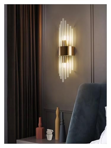 Lámpara de pasillo de pared con cristal decorativo negro 5