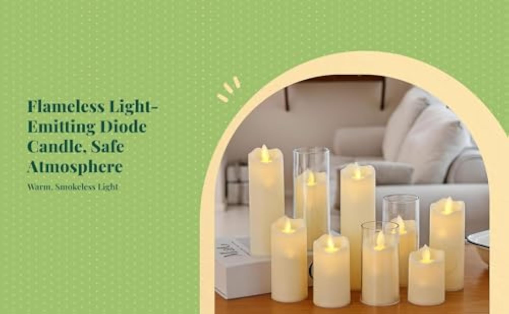 LED Flameless Candle, Acrylic Pillar, Decorative Table Lamp