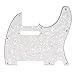 Musiclily 8 Hole Tele Pickguard Scratch Plate Pick Guards for American/Mexican Made Fender Standard Telecaster Modern Style Electric Guitar, 4ply Parchment Pearl