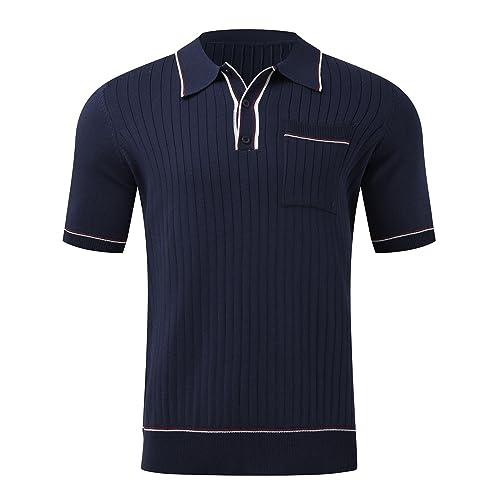 Male Spring and Summer Thick Short Button Knit Print Top Shirt Apparel Mens Shirts2