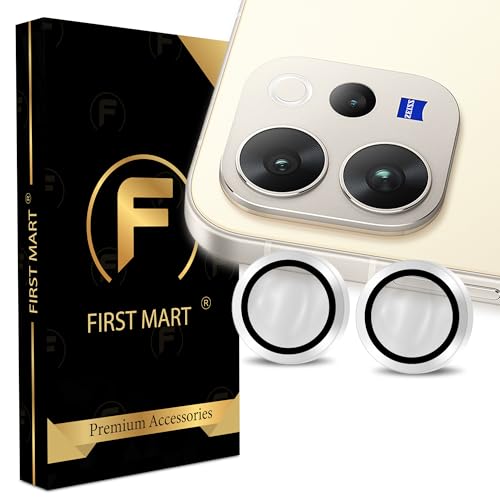 Image of FIRST MART Silver Camera Ring Guard Protector for Vivo V70 Elite and V70 | Tempered Glass with Metal Alloy Rings, HD Clear, Scratch Resistant, Case-Friendly | Pack of 1