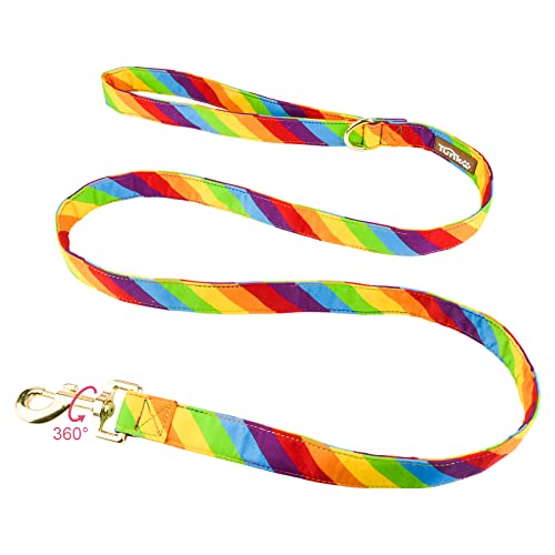Image of Tunkoo Rainbow Dog Leash LGBT Flag - Stylish, Safe, Comfortable for Small Medium Large Dogs Pets Daily Walking M