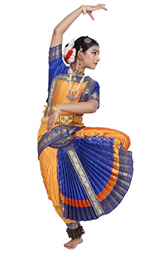 The Dance Bible Readymade Silk Bharatanatyam Dance Dress for Girl...