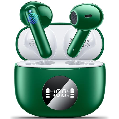 kauguo Auricolari Bluetooth 5.3 Stereo Verde
