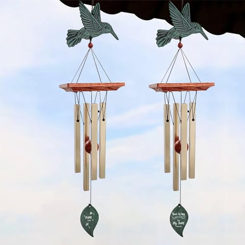 Image of ASTARIN Memorial Custom Wind Chimes for Loss of Loved One, Wind Chimes for Patio Yard Decor, 24'' (Condolences-6)