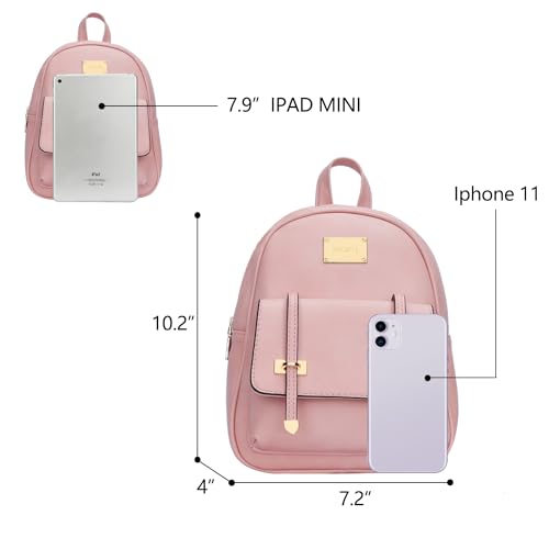 Image of KKXIU Girls Small Backpack Purse Vegan Leather Mini Bookbag for Women Cute Teen Pompom Daypack