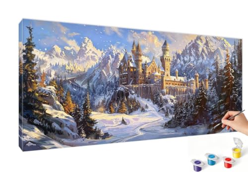 Peinture par Numéros pour Adultes Hiver | Kit Décoration Maison 45x90