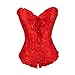 Générique Haut Corset Femme LaçAge Corset Top Bustiers Sexy Satin Plus Size Shapewear Robe De MariéE Bustier Corset Bustiers (5XL,Rouge)