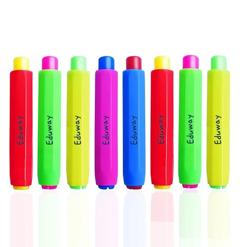 Image of Eduway Multi Color Chalk Holder (Pack Of 16) For Black Board /Chalkboard | Perfect for Kids & Teacher| Non-Toxic & Oil Pastel Holder | Dustless Chalk Holder Pen for School & Classroom |(Assorted Color)