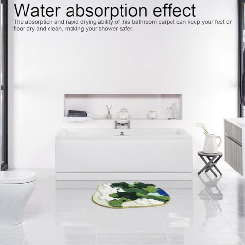 Tapis de bain antidérapant en mousse vert herbe pour sécuriser le carrelage - 5