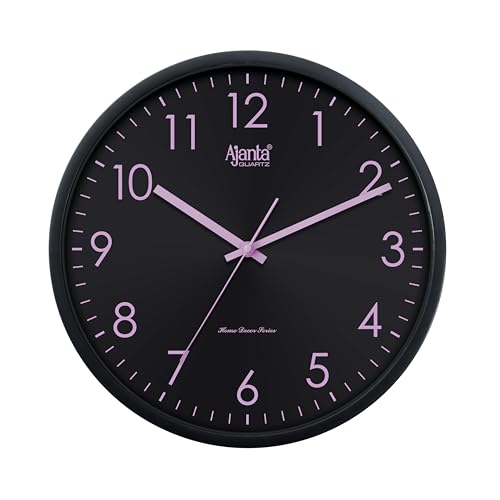 Image of Ajanta 1157 Wall Clock (12 Inch / 305mm) - Silent Sweep Non-Ticking Movement - Stylish Blush Pink Home Decor Clock for Bedroom, Nursery - Cute Pastel Pink Luxury Look Home Decor
