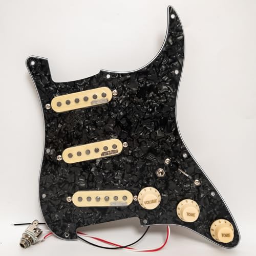 SSS - Juego de golpeador precableado para guitarra Fender Stratocaster estilo ST con Wilkinson Alnico 5...
