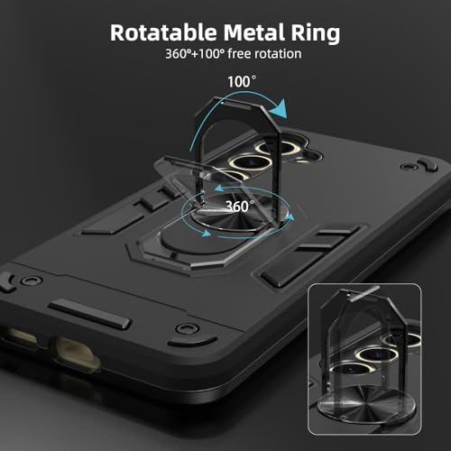 Image of NDCOM for S24 Cover | Premium Samsung S24 Back Cover for Enhanced Protection S24 Back Cover for Ultimate Device Safety and Style | Ring Holder Case