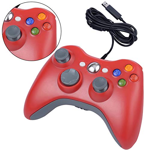 One250 Usb Wired Game Pad Controller For Xbox 360, Xbox 360 Slim, Windows Pc - Replacement Usb Wired Gamepad (Red) #TOP4